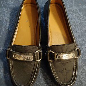 Coach "Felisha" Signature black jacquard loafers